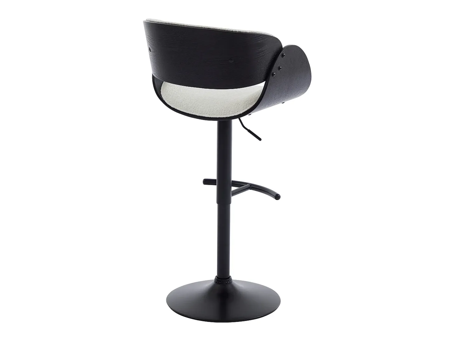 Set de 2 taburetes de bar de Respaldo - Altura Ajustable - Blanco y Negro - JELSA