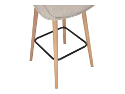 Set de 2 taburetes de bar de tela texturizada y haya - Beige - MASURIE