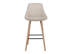 Set de 2 taburetes de bar de tela texturizada y haya - Beige - MASURIE