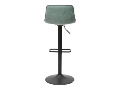 Set de 2 taburetes de cocina regulables de tejido efecto aterciopelado texturizado verde celadón y metal negro BOOST