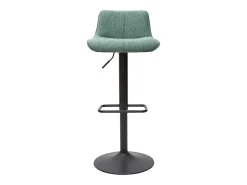 Set de 2 taburetes de cocina regulables de tejido efecto aterciopelado texturizado verde celadón y metal negro BOOST
