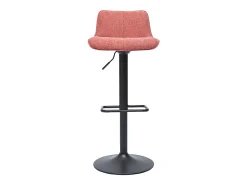 Set de 2 taburetes de cocina regulables y giratorios 360º de tejido efecto aterciopelado terracota y metal negro BOOST