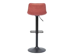 Set de 2 taburetes de cocina regulables y giratorios 360º de tejido efecto aterciopelado terracota y metal negro BOOST