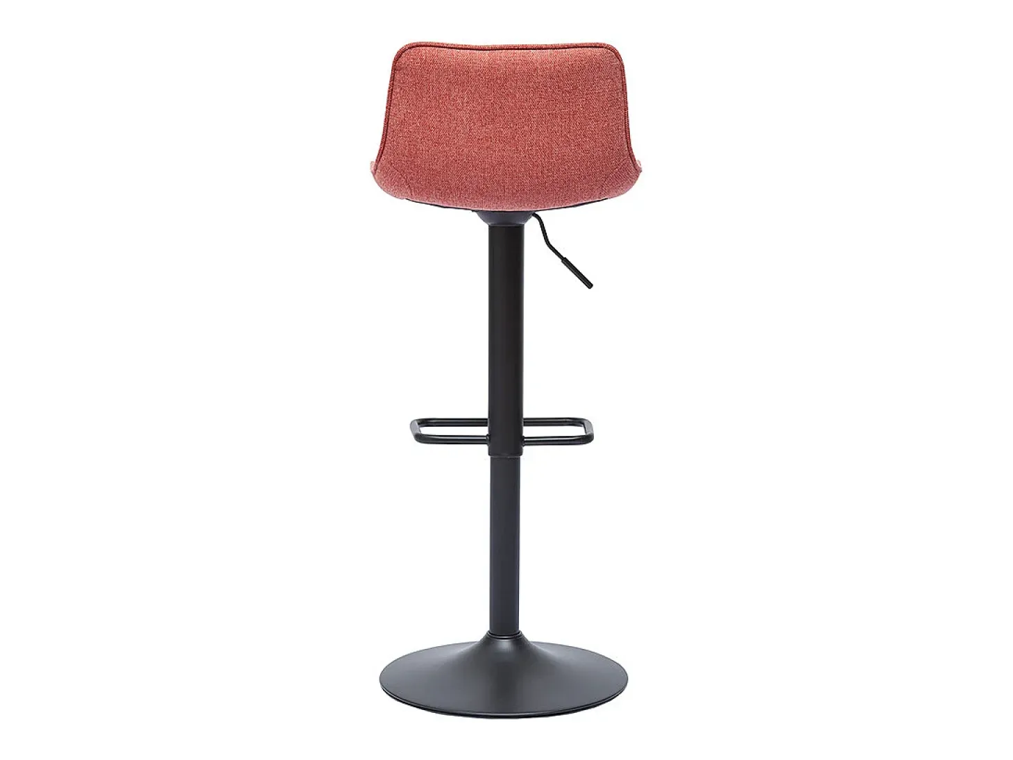 Set de 2 taburetes de cocina regulables y giratorios 360º de tejido efecto aterciopelado terracota y metal negro BOOST