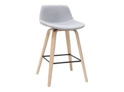 Set de 2 taburetes de cocina nórdicos gris claro y madera 65 cm NONIE
