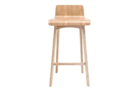 Set de 2 taburetes de cocina nórdicos madera clara 65 cm BALTIK
