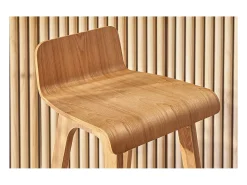 Set de 2 taburetes de cocina nórdicos madera clara 65 cm BALTIK