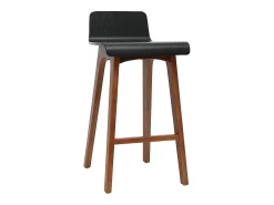 Set de 2 taburetes de cocina nórdicos nogal y negro 65 cm BALTIK
