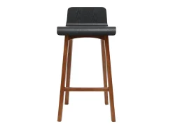 Set de 2 taburetes de cocina nórdicos nogal y negro 65 cm BALTIK