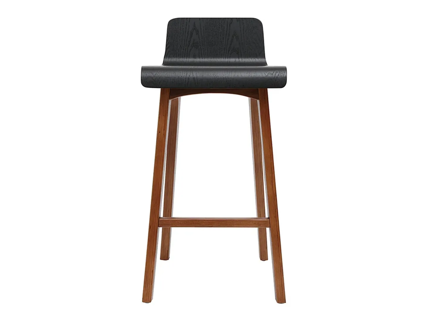 Set de 2 taburetes de cocina nórdicos nogal y negro 65 cm BALTIK