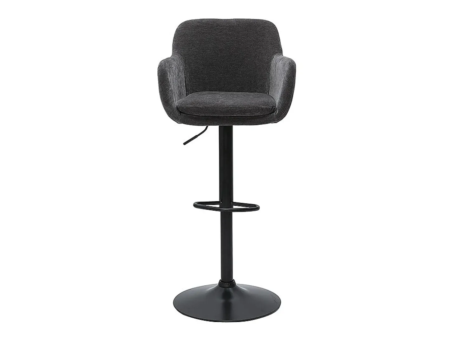 Set de 2 taburetes de cocina regulables efecto aterciopelado gris oscuro AMIKA