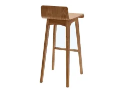 Set de 2 taburetes de cocina nórdicos de madera clara 75 cm BALTIK