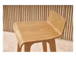 Set de 2 taburetes de cocina nórdicos de madera clara 75 cm BALTIK
