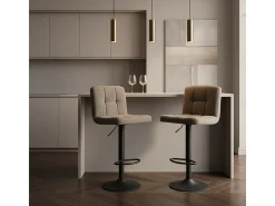 Set de 2 taburetes giratorios en terciopelo ajustables Eclisse