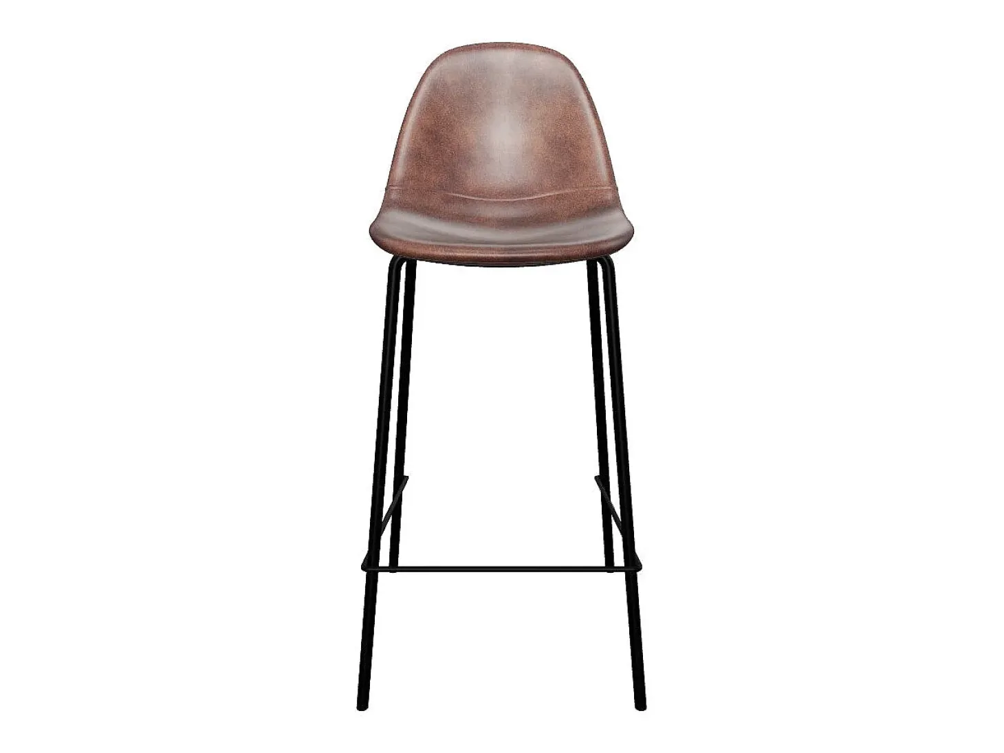 Set de 2 taburetes para isla de cocina de sintético marrón 65 cm - Henrik