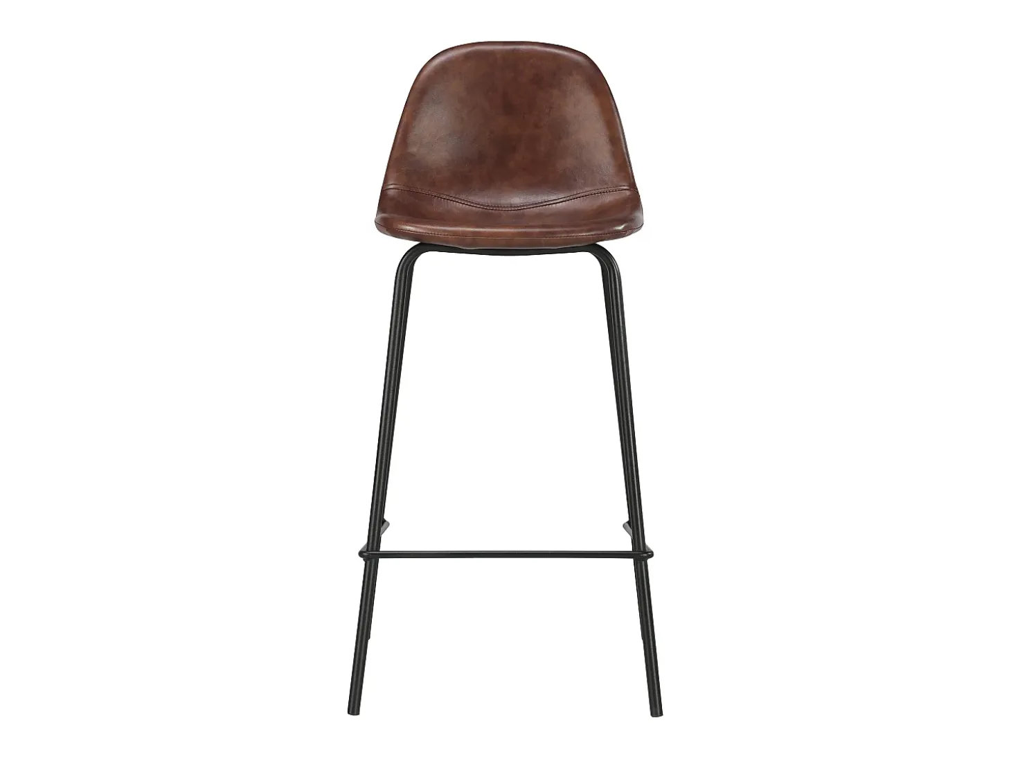 Set de 2 taburetes para isla de cocina de sintético marrón 65 cm - Henrik