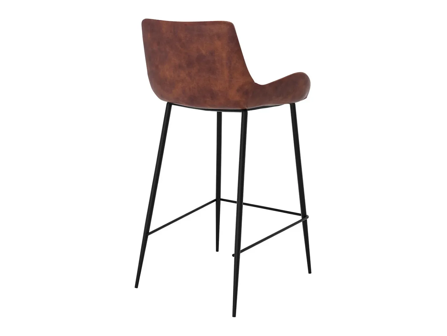 Set de 2 taburetes para isla de cocina en cuero sintético marrón 65 cm - Pirata