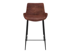 Set de 2 taburetes para isla de cocina en cuero sintético marrón 65 cm - Pirata