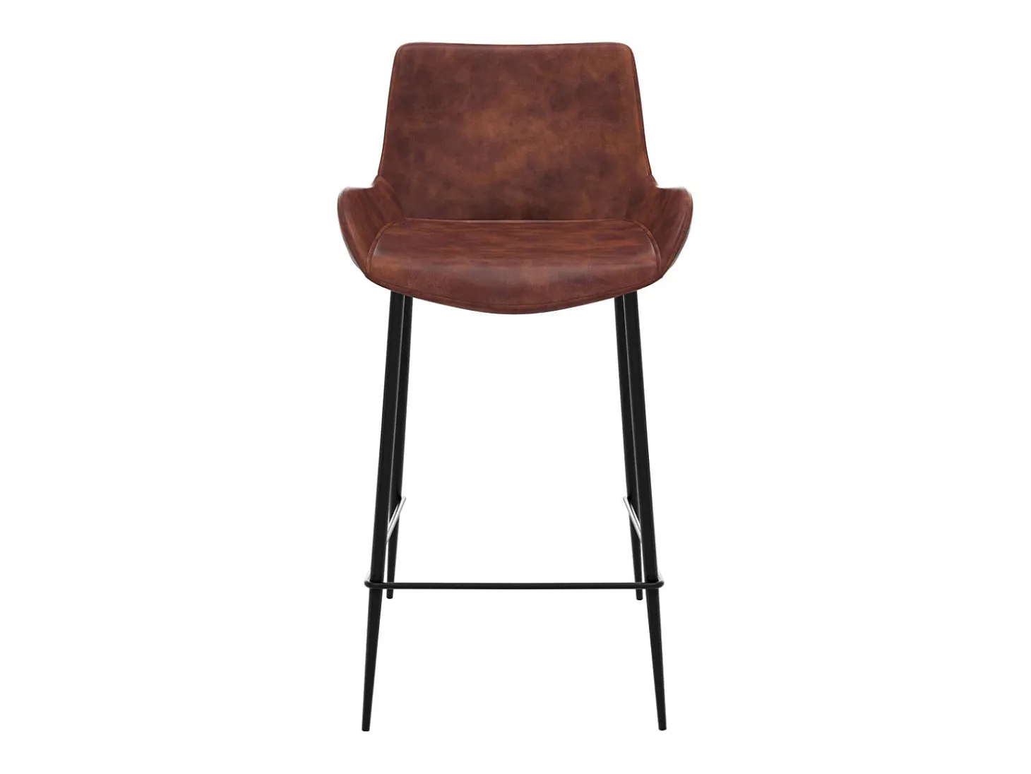 Set de 2 taburetes para isla de cocina en cuero sintético marrón 65 cm - Pirata
