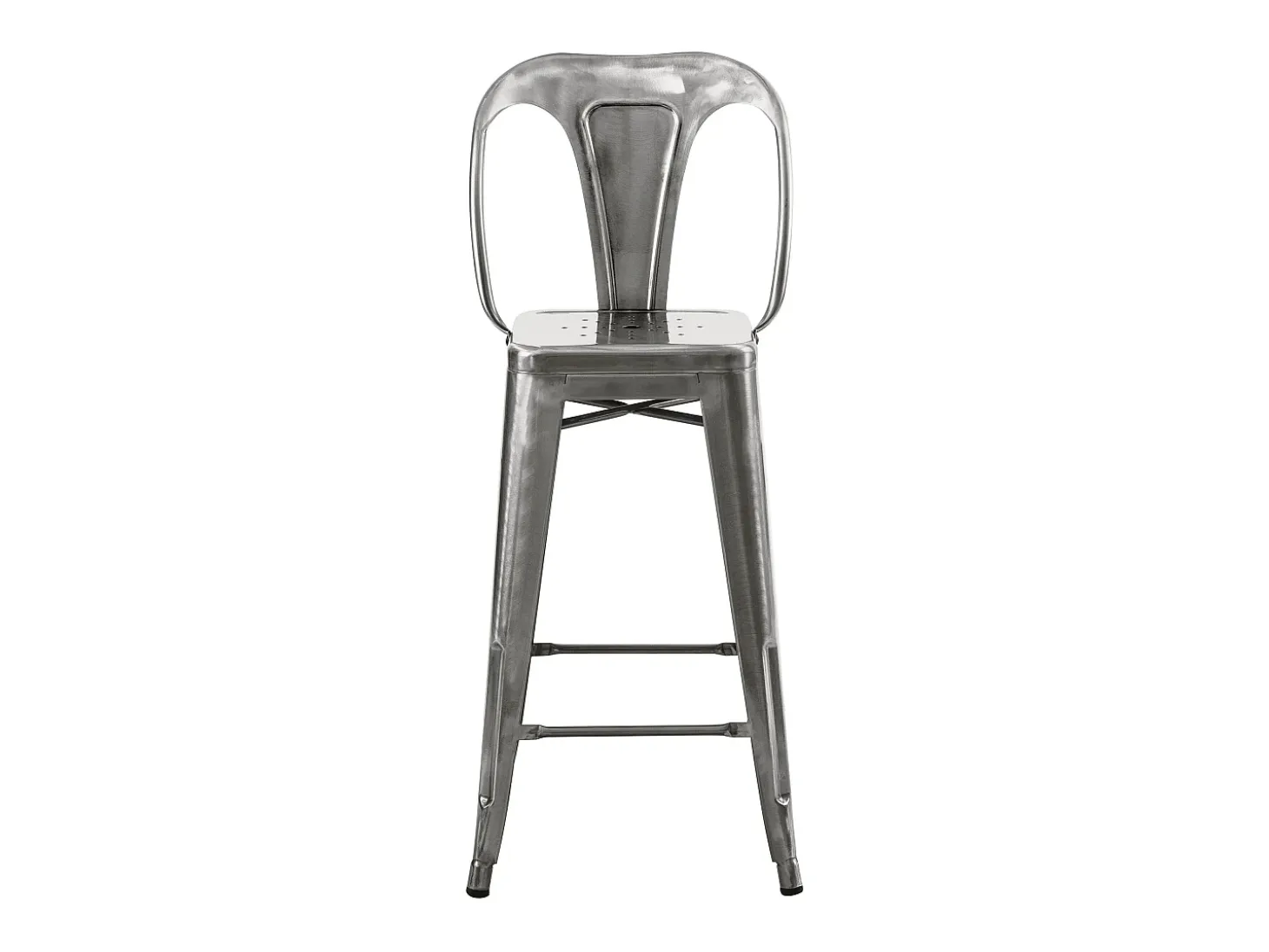 Set de 2 taburetes para isla de cocina en metal cromado 67 cm - Indus