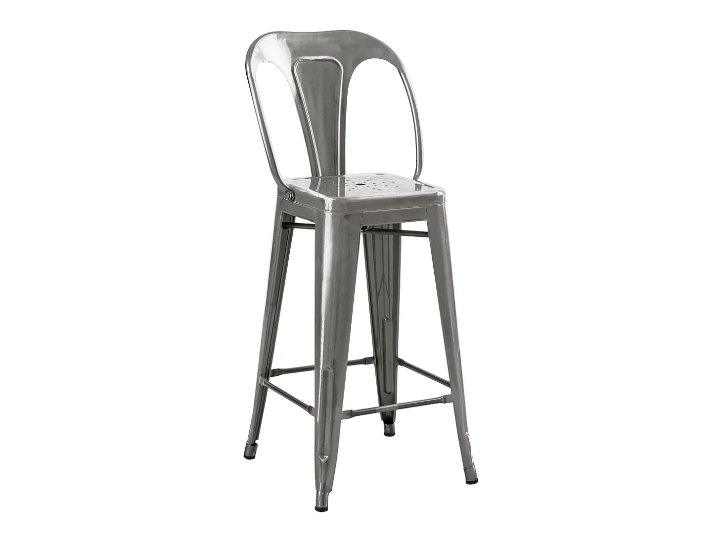 Set de 2 taburetes para isla de cocina en metal cromado 67 cm - Indus