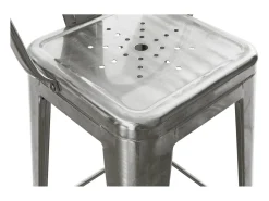 Set de 2 taburetes para isla de cocina en metal cromado 67 cm - Indus