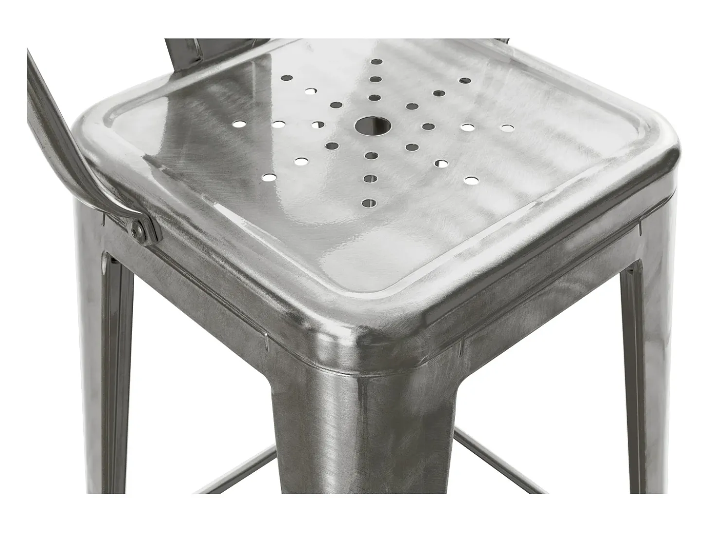 Set de 2 taburetes para isla de cocina en metal cromado 67 cm - Indus