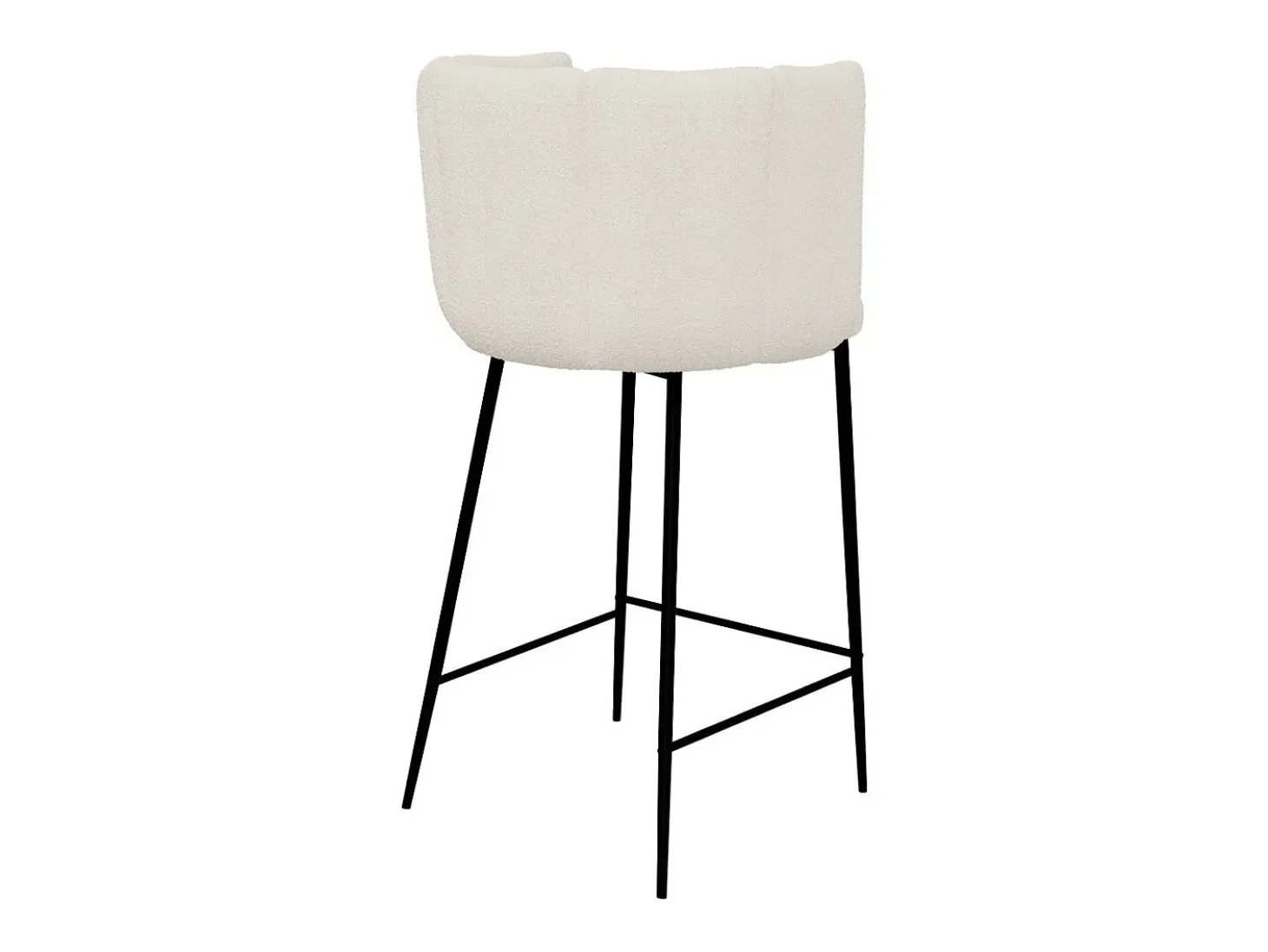 Set de 2 taburetes para isla de cocina en tela bouclé beige 65 cm - Rosy