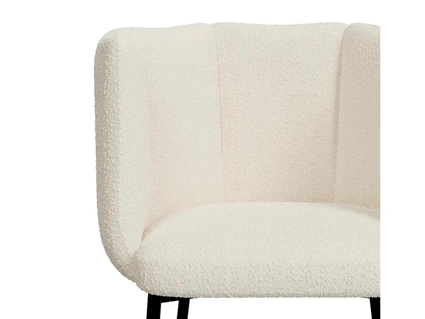 Set de 2 taburetes para isla de cocina en tela bouclé beige 65 cm - Rosy