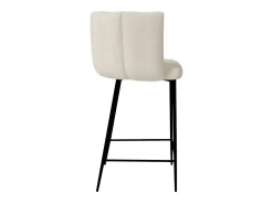 Set de 2 taburetes para isla de cocina en tela bouclé beige 65 cm - Rosy