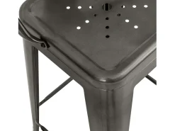 Set de 2 taburetes para isla de cocina en gris carbón 67 cm - Indus