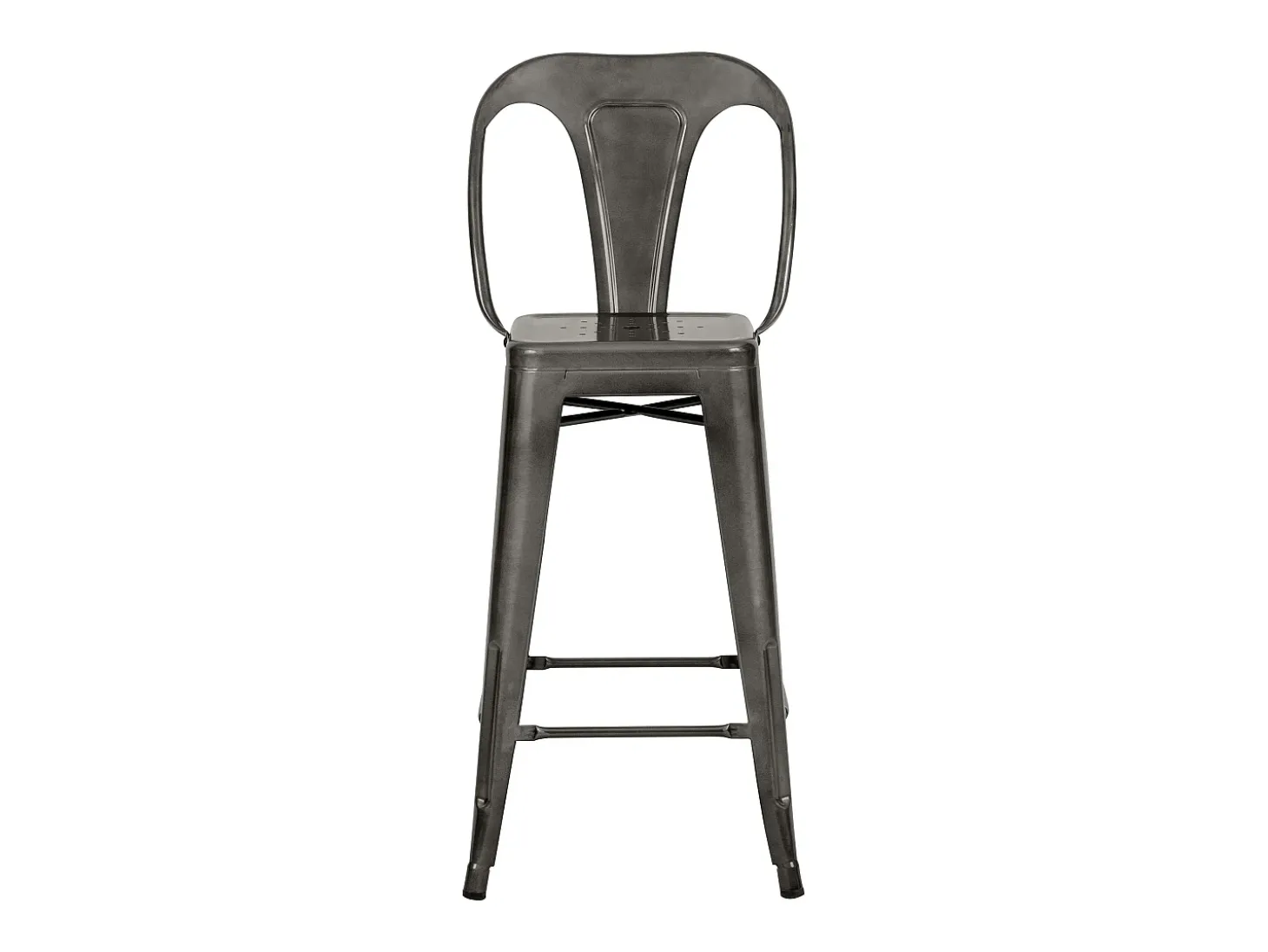 Set de 2 taburetes para isla de cocina en gris carbón 67 cm - Indus