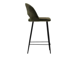 Set de 2 taburetes para isla de cocina en terciopelo verde 65 cm - Pénélope