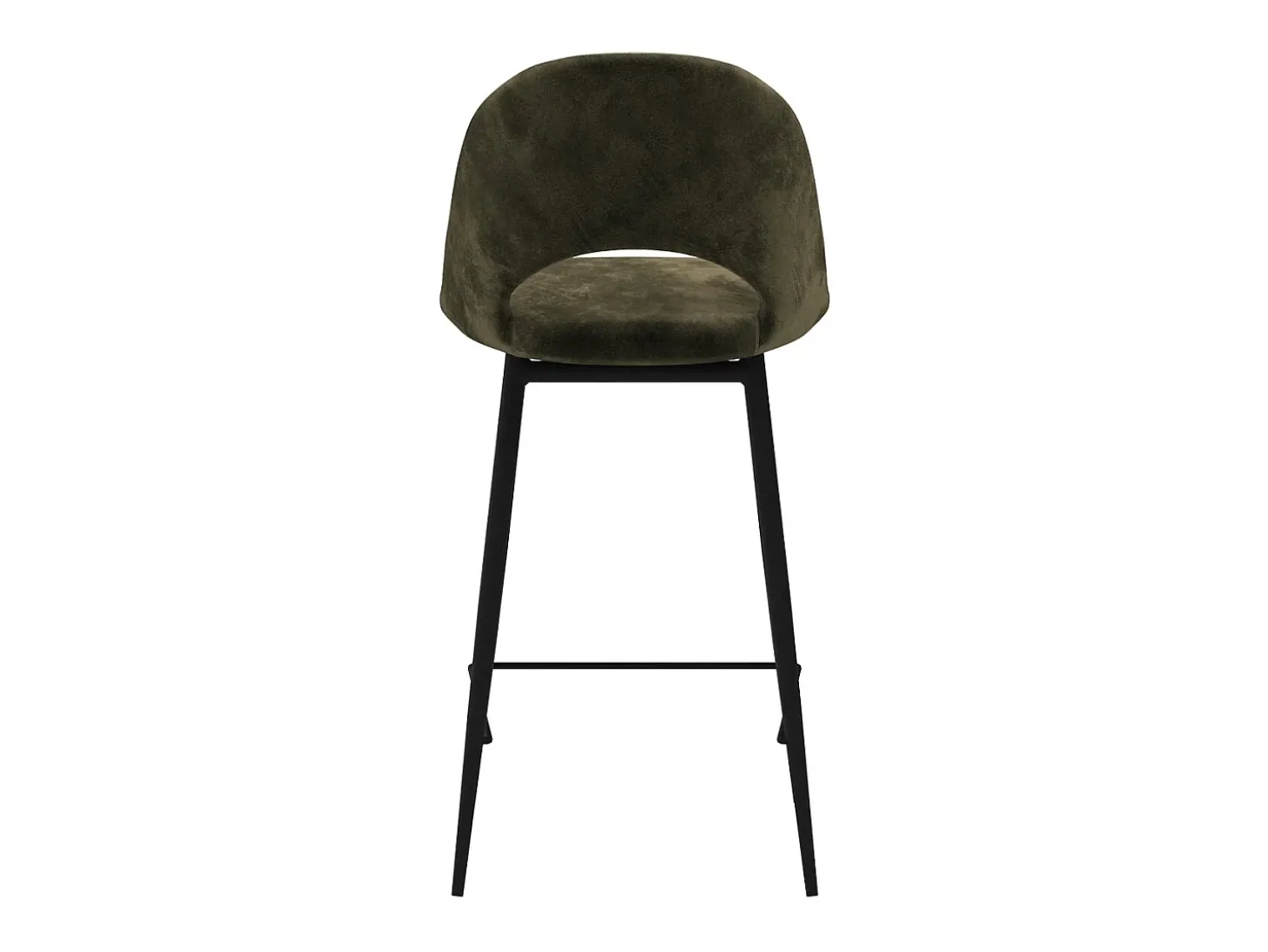 Set de 2 taburetes para isla de cocina en terciopelo verde 65 cm - Pénélope