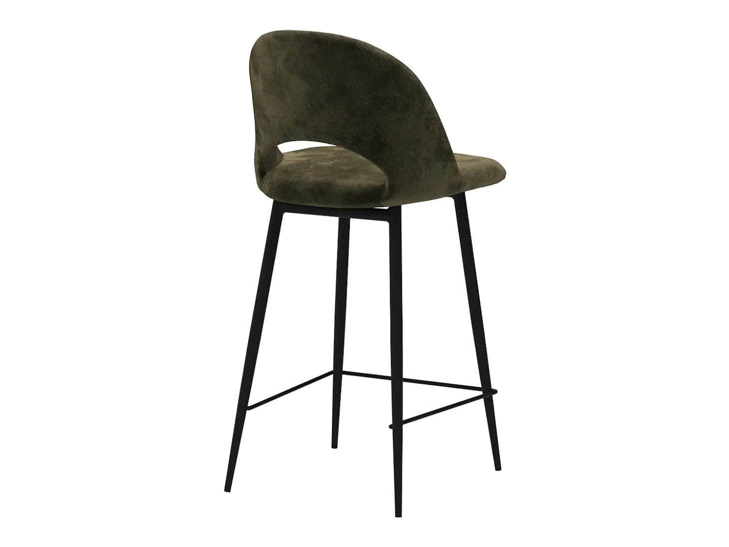 Set de 2 taburetes para isla de cocina en terciopelo verde 65 cm - Pénélope