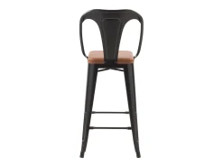 Set de 2 taburetes para isla de cocina negros y marrones 66 cm - Charly