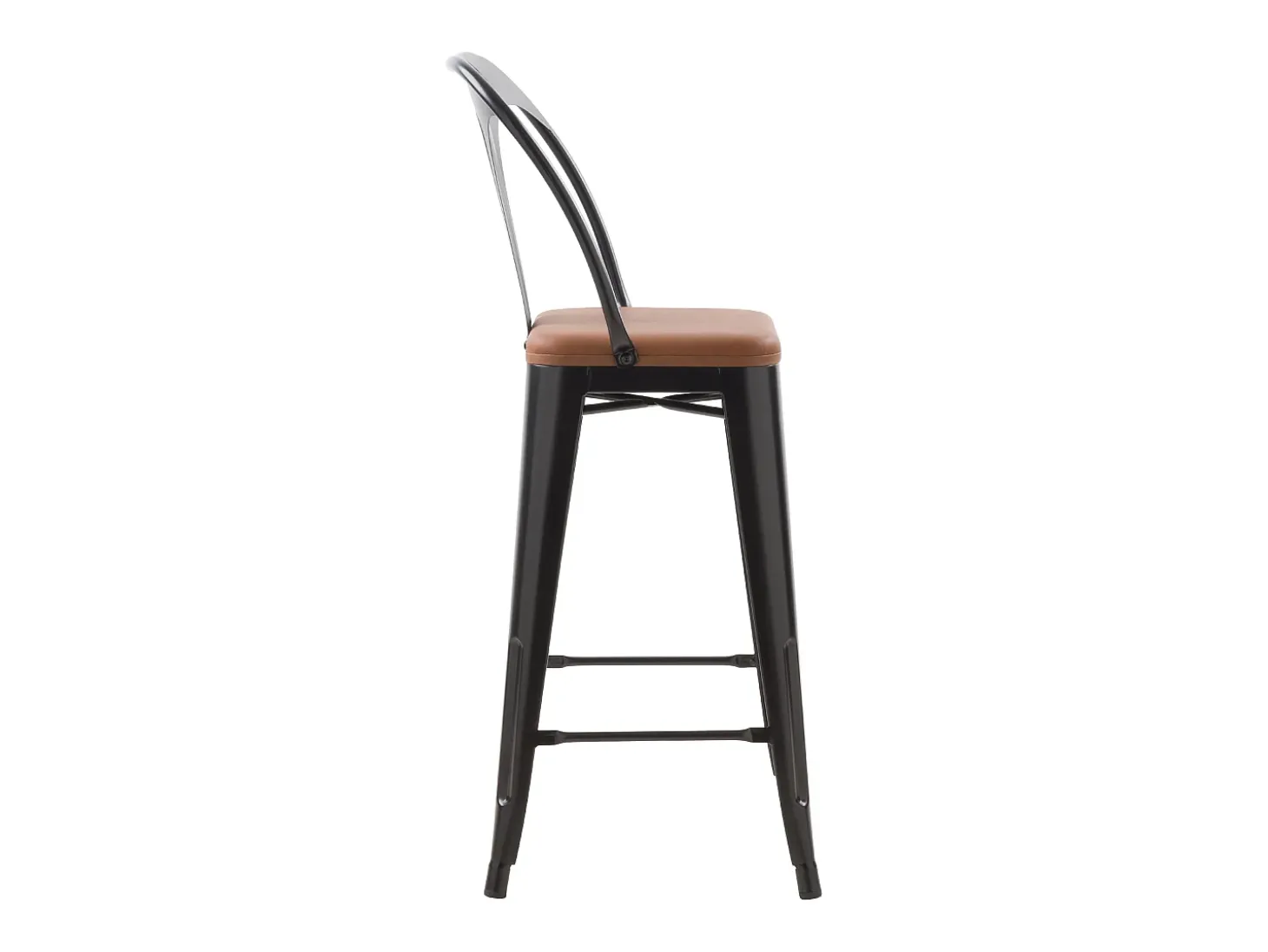 Set de 2 taburetes para isla de cocina negros y marrones 66 cm - Charly