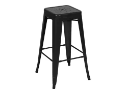 Set de 2 taburetes para isla de cocina en metal negro mate 66 cm - Indus