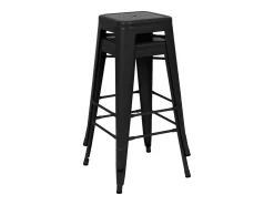 Set de 2 taburetes para isla de cocina en metal negro mate 66 cm - Indus
