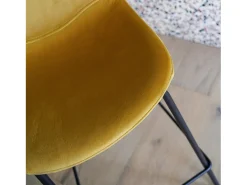 Set de 2 taburetes para isla de cocina en terciopelo amarillo 65 cm - Henrik