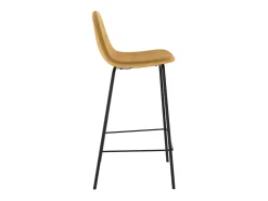 Set de 2 taburetes para isla de cocina en terciopelo amarillo 65 cm - Henrik