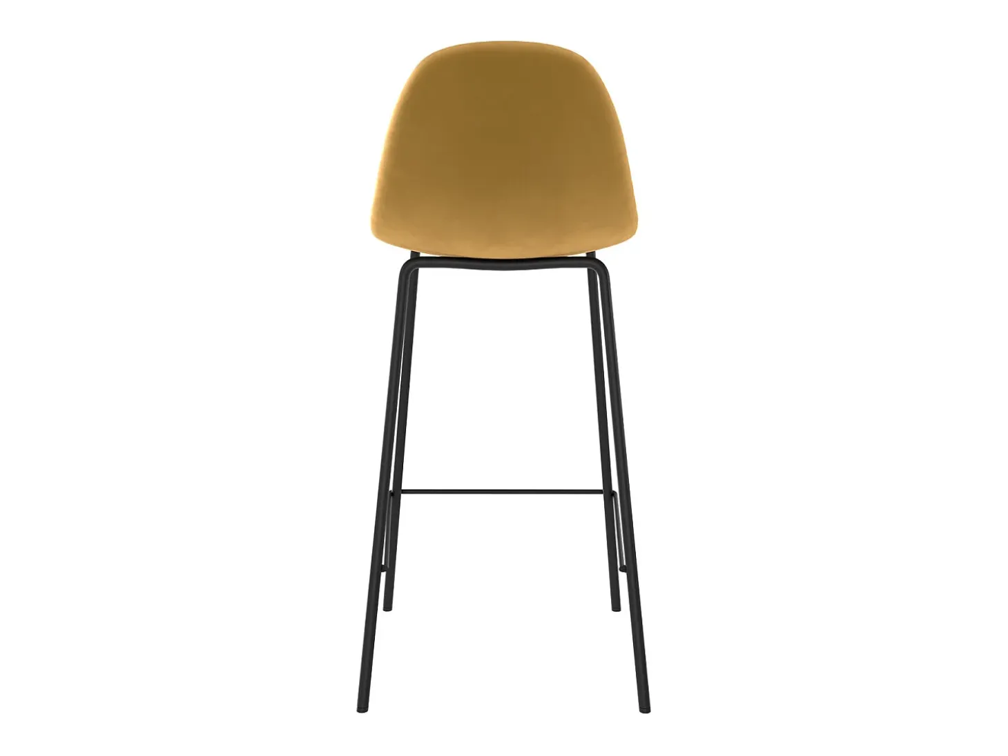 Set de 2 taburetes para isla de cocina en terciopelo amarillo 65 cm - Henrik