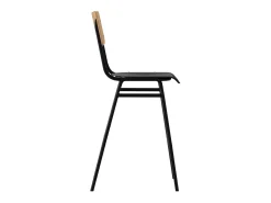Set de 2 taburetes para isla de cocina de madera clara y negra 65 cm - Clem