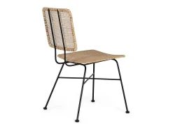 Set de 2 unidades de sillas con asiento y respaldo elaborados en ratán