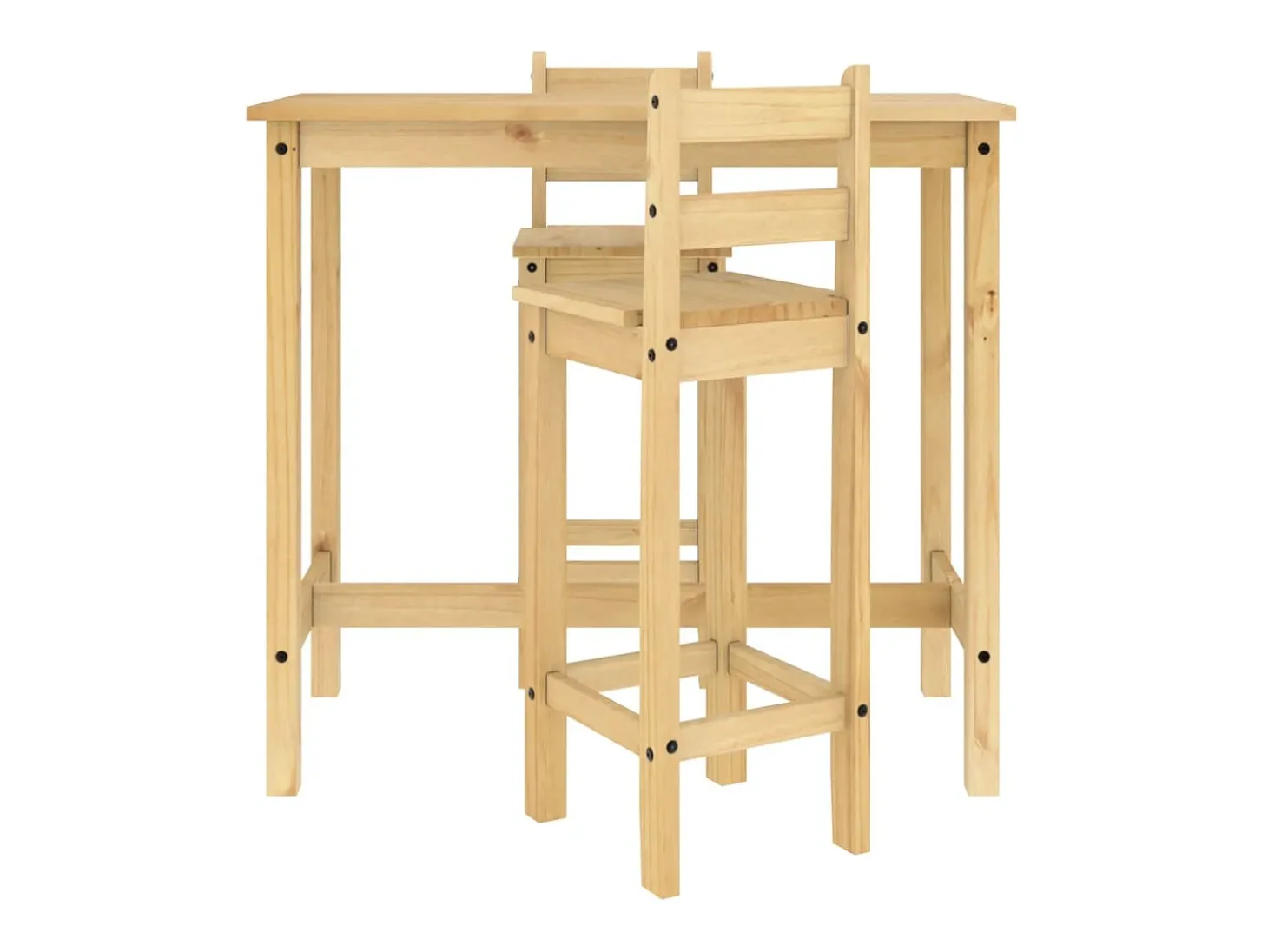 Set de bar 3 piezas madera maciza de pino