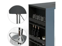 Set de mesa de bar antracita 57x117x106