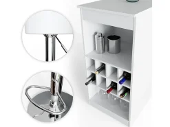 Set de mesa de bar blanco 115x50x104.6 ross