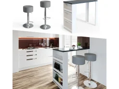 Set de mesa de bar blanco/gris 57x117x106