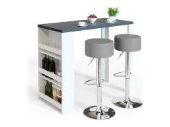 Set de mesa de bar blanco/gris 57x117x106