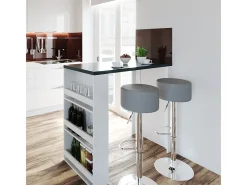 Set de mesa de bar blanco/gris 57x117x106